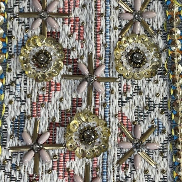 Versona Tweed Sequin Handbag Purse Envelope Bag Crossbody Grey Blue - Picture 5 of 9